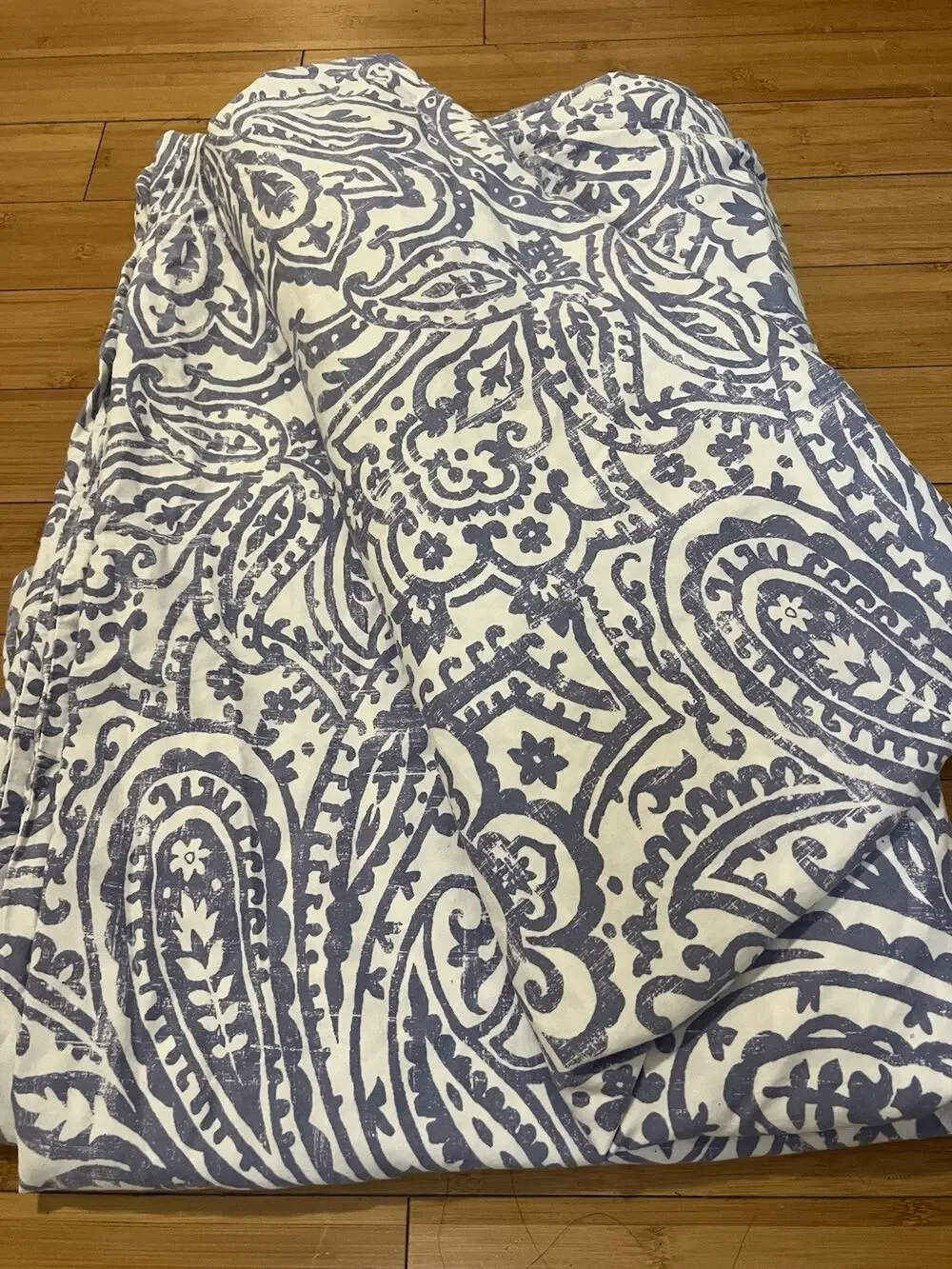 Charter Club Damask PAISLEY Designs 100% Pima Cotton FULL / QUEEN Blue White * R